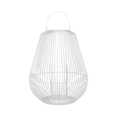 Blomus -NIDEA- Laterne, Windlicht mit Glaszylinder, Metalllaterne, Kerzenhalter, Dekolicht, Farbe White, Material Steel, Powder Coated H 67 (66228) im Sale